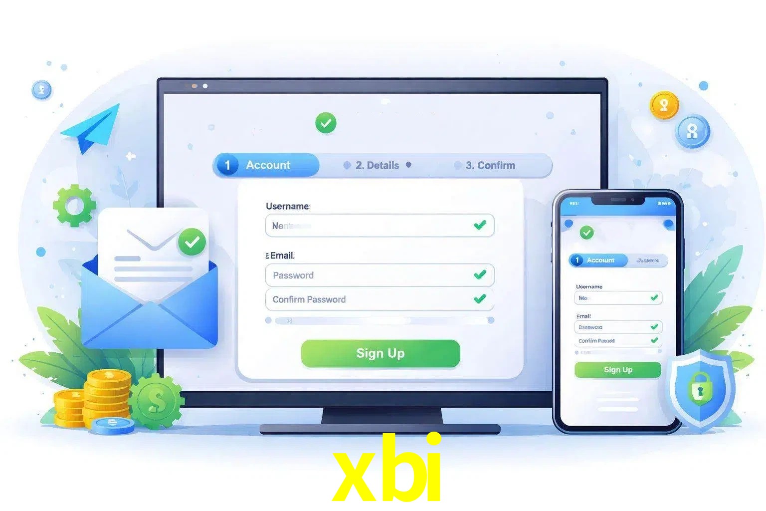 Registro de nuevo usuario y configuración de cuenta xbi