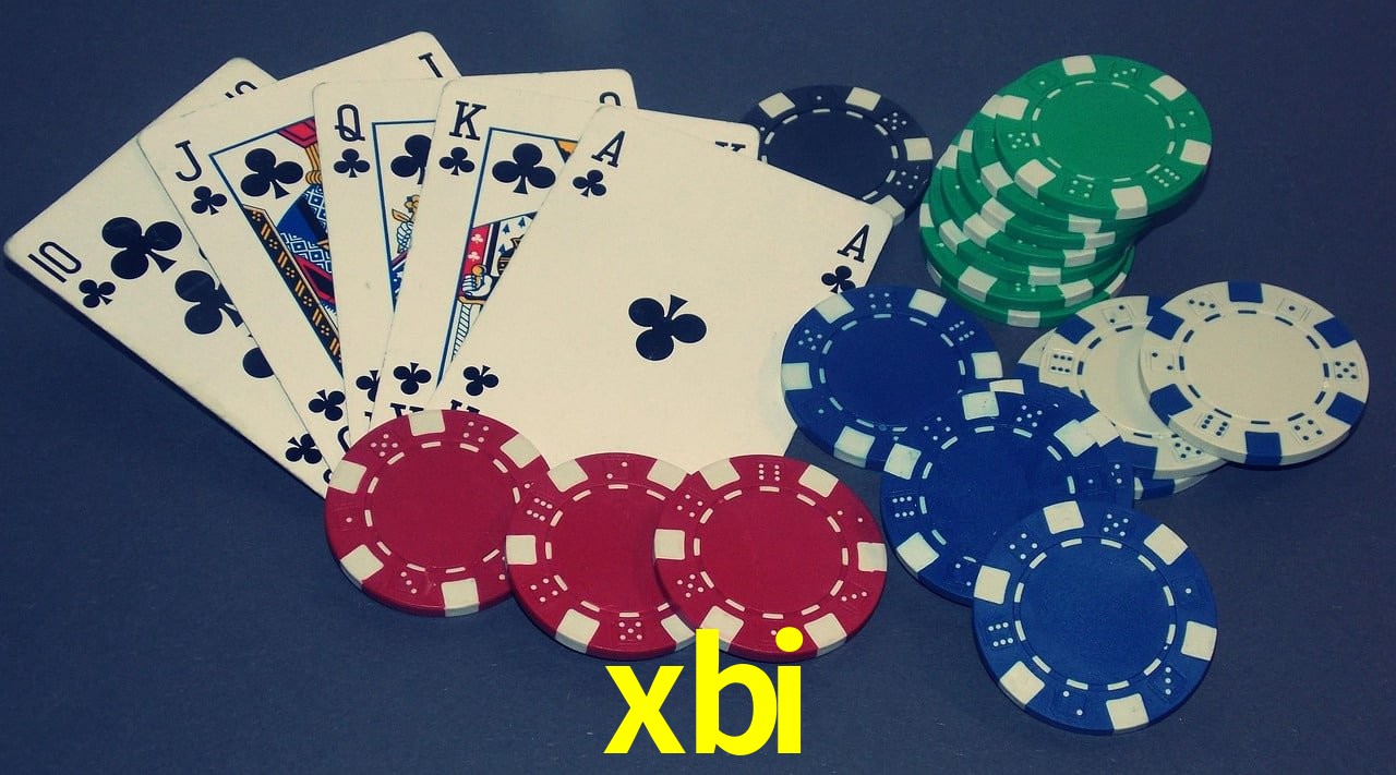 Una escena digital vívida inspirada en casino con xbi mostrado prominentemente, luces brillantes, fichas, cartas y acentos dorados.